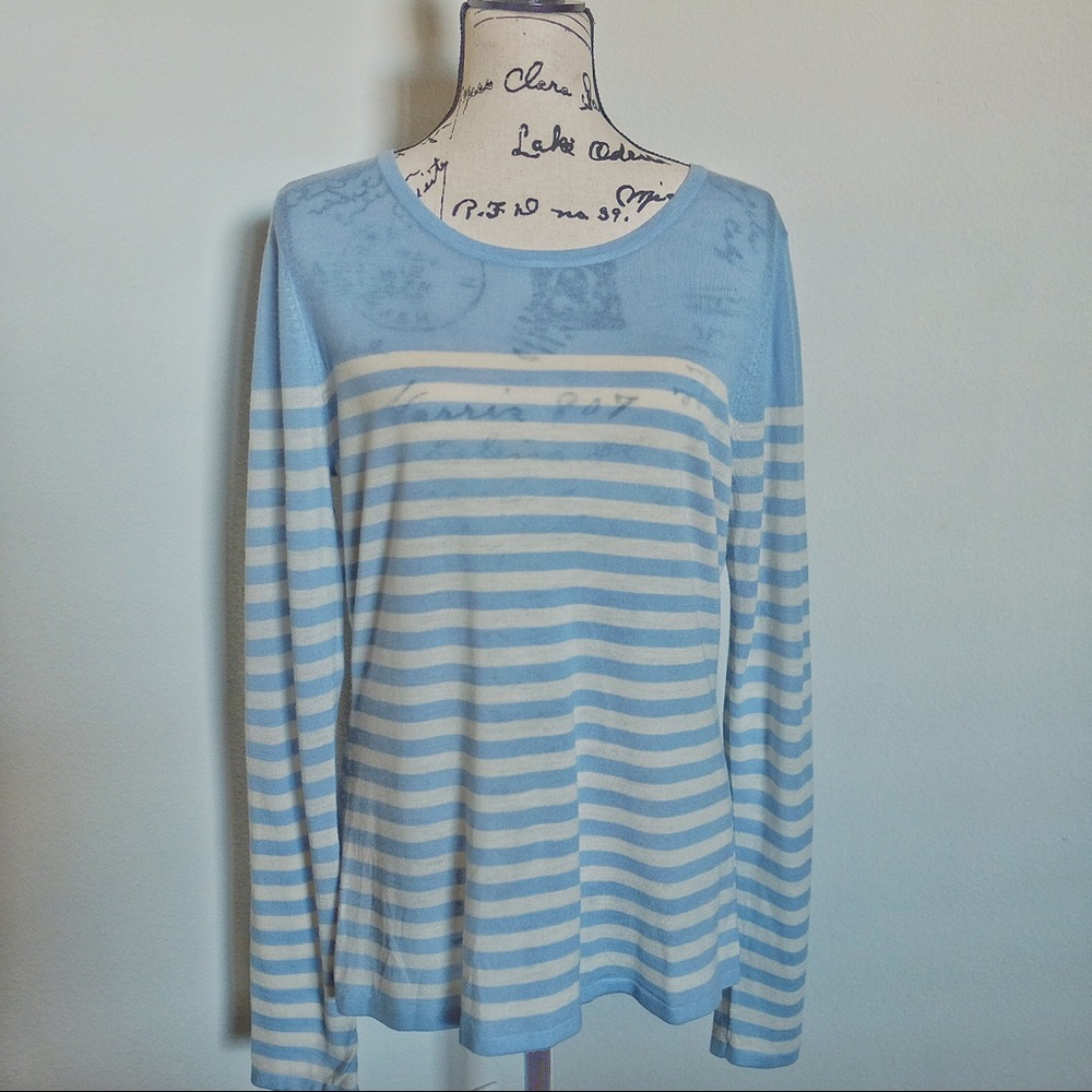 ⚡️FINAL J. McLaughlin Stripe Wool Tunic Sweater